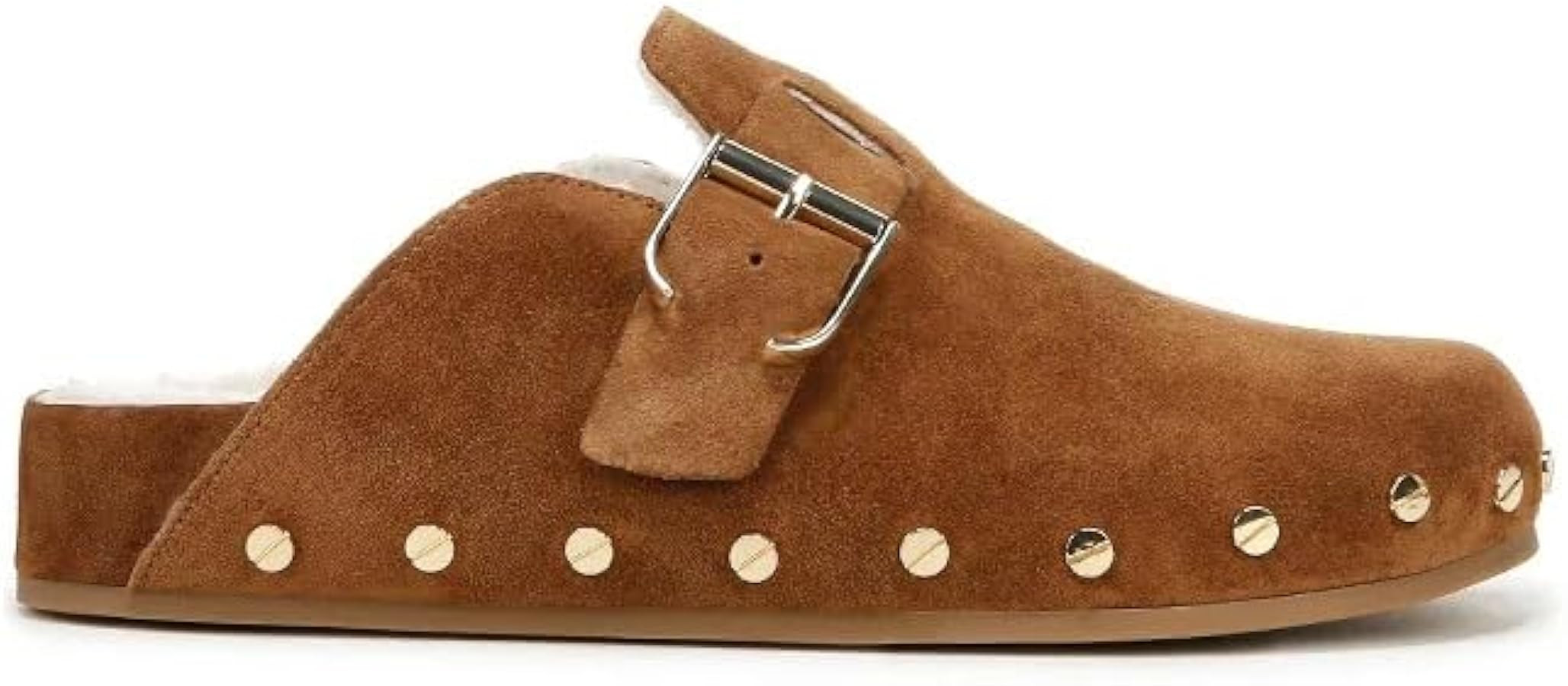 Fur Lined Clogs for Women Fuzzy Studded Slippers Comfortable Slip On Mules Closed Round Toe Fall ... | Amazon (US)
