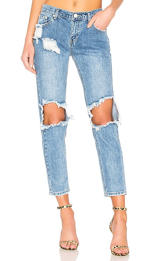 superdown Angie Girlfriend Jeans in Blue. - size 30 (also in 24,26) | Revolve Clothing (Global)