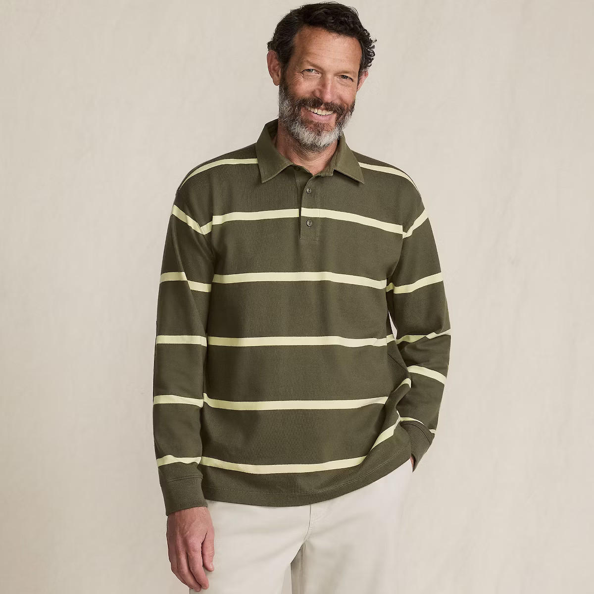 Lands' End Men's Long Sleeve Rugged Rugby Polo | Target