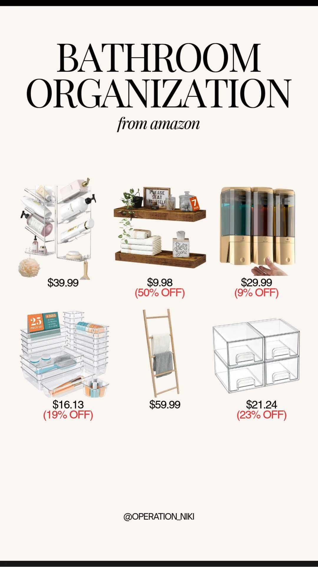 Bathroom organization that keeps everything neat, visible, and easy to maintain 🧼✨ Simple storage swaps that help streamline daily routines and reduce clutter.

Follow for more @OPERATION_NIKI on IG, TikTok, & Facebook
#bathroomorganization #homeorganization #organizedhome #amazonfinds #bathroomstorage #organizationideas #homeessentials #amazonhome #operationniki 

 #LTKHome