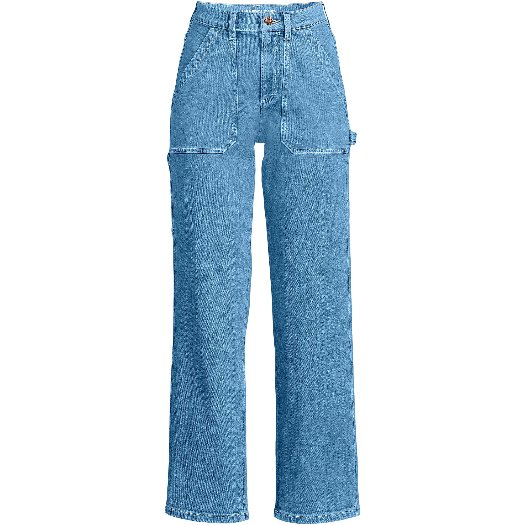 Women's Soft Denim High Rise Utility Cargo Ankle Jeans | Lands' End (US)
