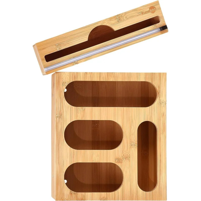 KUNABOO Bamboo Ziplock Bag Storage Organizer, (FSC Certified eco-Friendly Bamboo) Kitchen Drawer ... | Walmart (US)