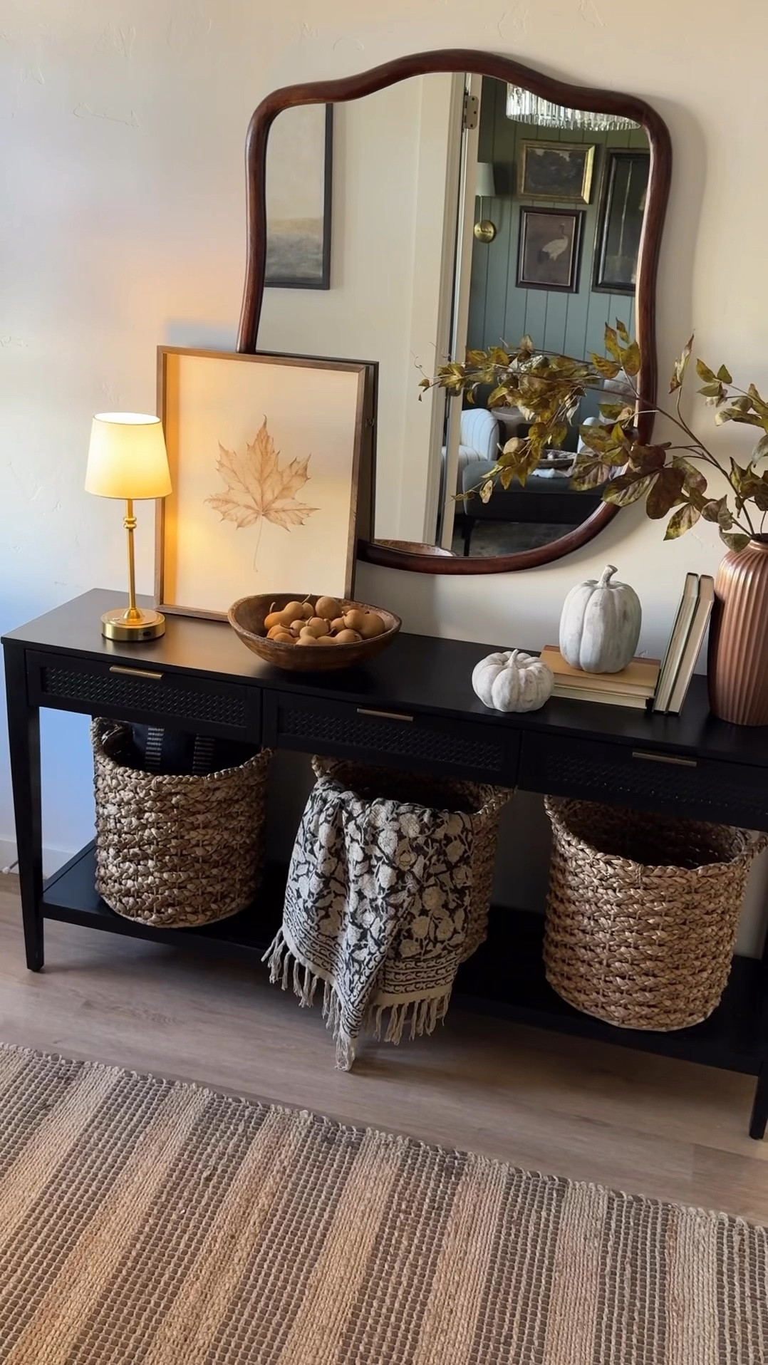 Amazon cordless lamp, rechargeable portable lamp, Amazon find, Amazon home

Entryway inspiration, console table styling, home decor, transitional style, organic modern, black console table, paper mache bowl, brass candlesticks, large wicker basket, vintage throw, rattan conical lamp shade, antique inspired large mirror, minka pot, modern mirror, large mirror, Loloi rug, transitional design, low pile rug, wall art, collected look
 

#LTKHome #LTKVideo #LTKSeasonal