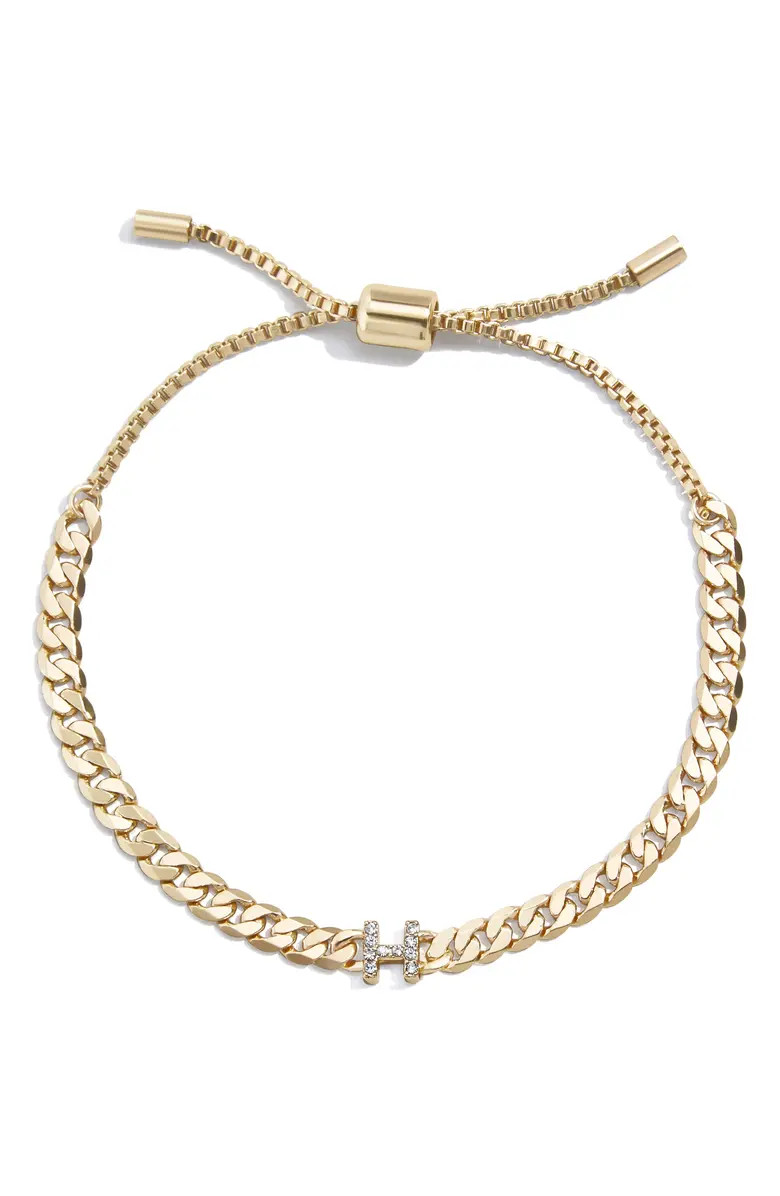 Crystal Pavé Initial Slider Bracelet | Nordstrom