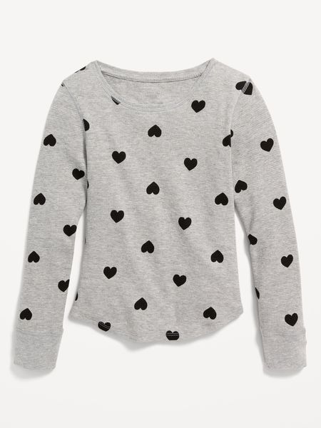 Long-Sleeve Printed Thermal-Knit T-Shirt for Girls | Old Navy (US)