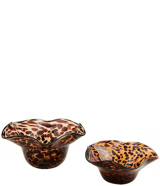 Heritage Home Collection Ruffle Tortoise Glass Bowl Set | Dillard's
