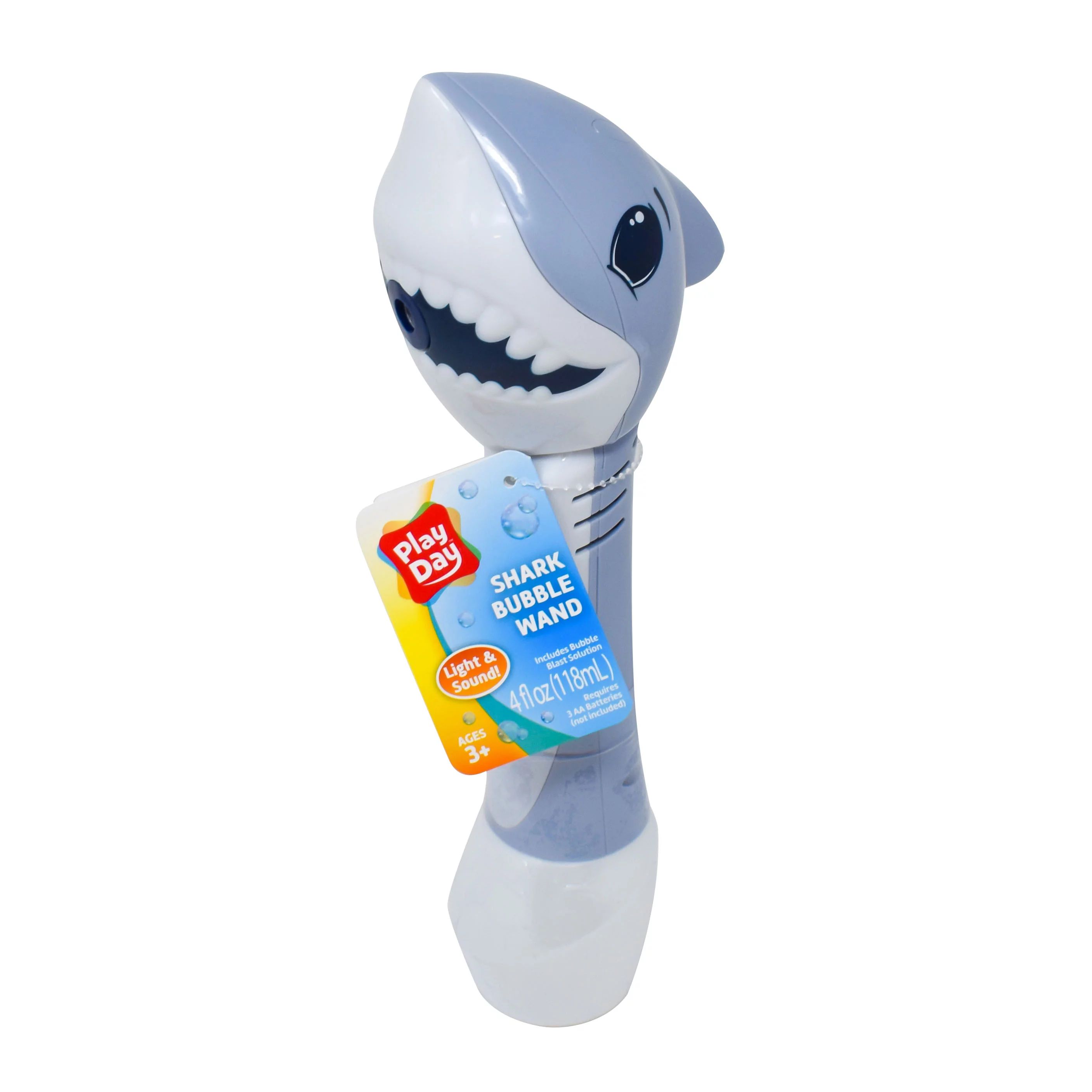 Play Day Bubble Wand Shark with Lights, Sounds and 4oz Bubble Solution | Walmart (US)