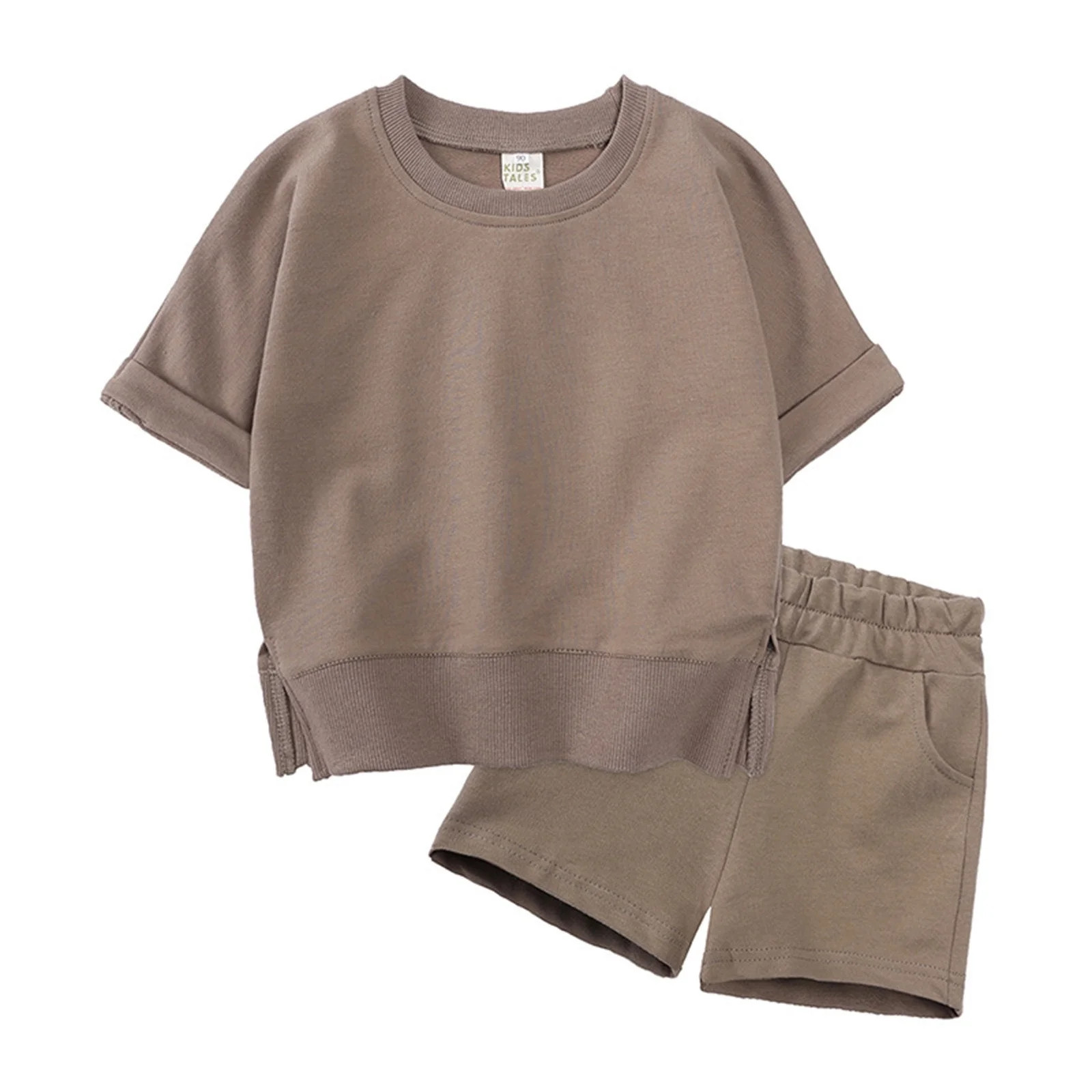 Toddler Boys Outfits Solid Cotton Short Sleeve Pullover T Shirt Tops Shorts Set Spring Summer Clo... | Walmart (US)