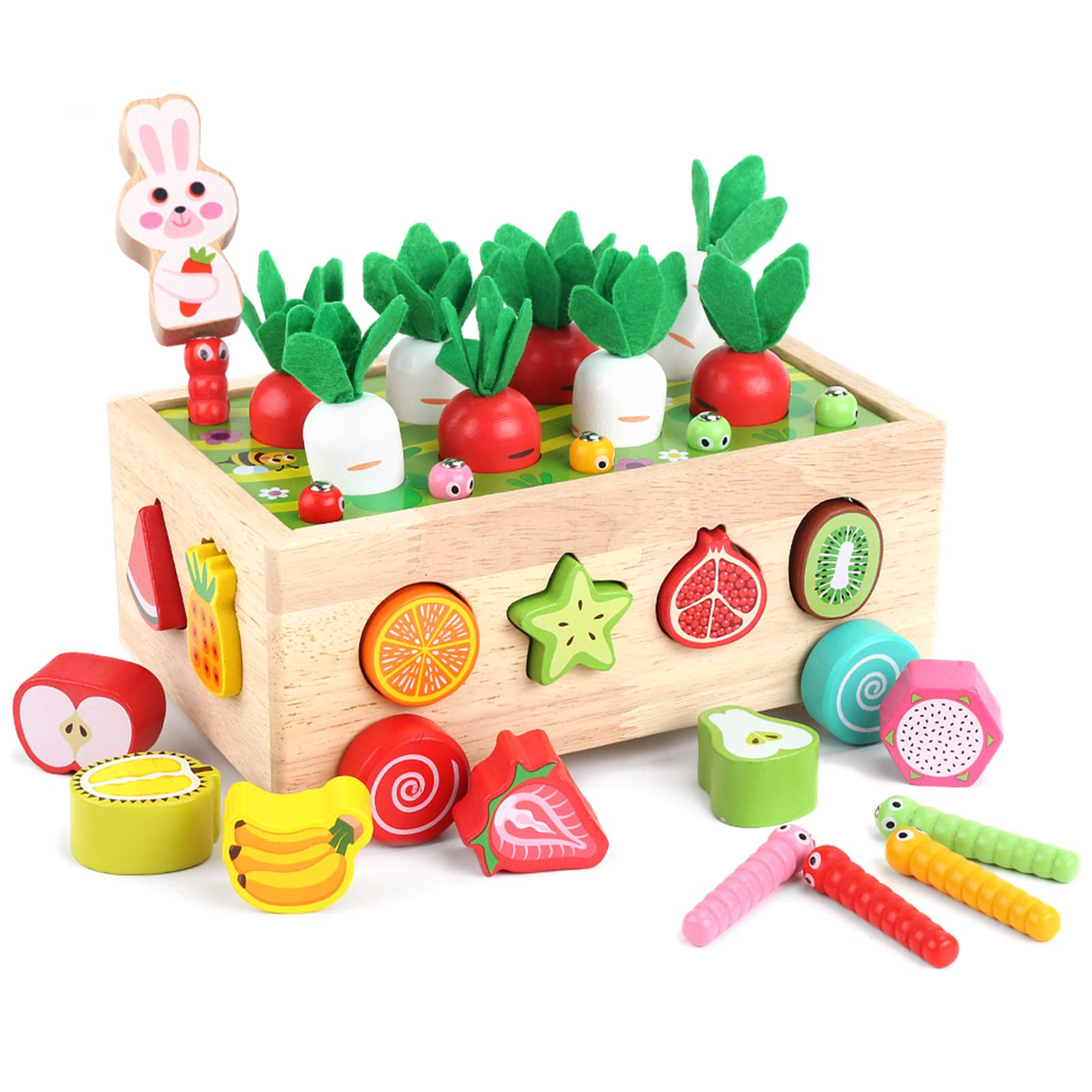 Toddlers Montessori Wooden Educational Toys for Baby Boys Girls Age 1 2 3 Year Old, Shape Sorting Toys 1st One First Birthday Girl Gifts for Kids 1-3, Wood Preschool Learning Fine Motor Skills Game | Amazon (US)