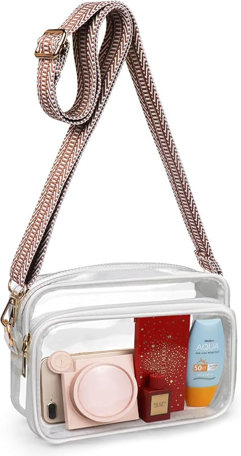 COROMAY Clear Bag for Stadium Events, Trendy Clear Purse, TPU Clear Bag Stadium Approved for Spor... | Amazon (US)