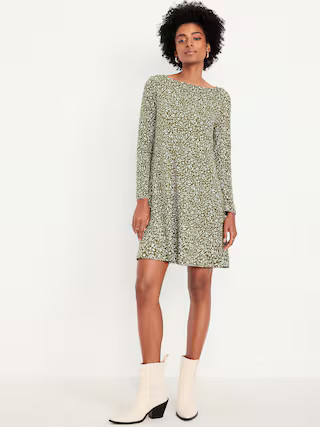 Long-Sleeve Mini Swing Dress | Old Navy (US)