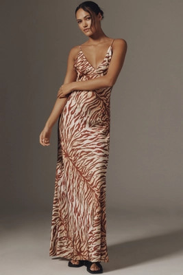 Ronny Kobo Rowan V-Neck Maxi Slip Dress | Anthropologie (US)