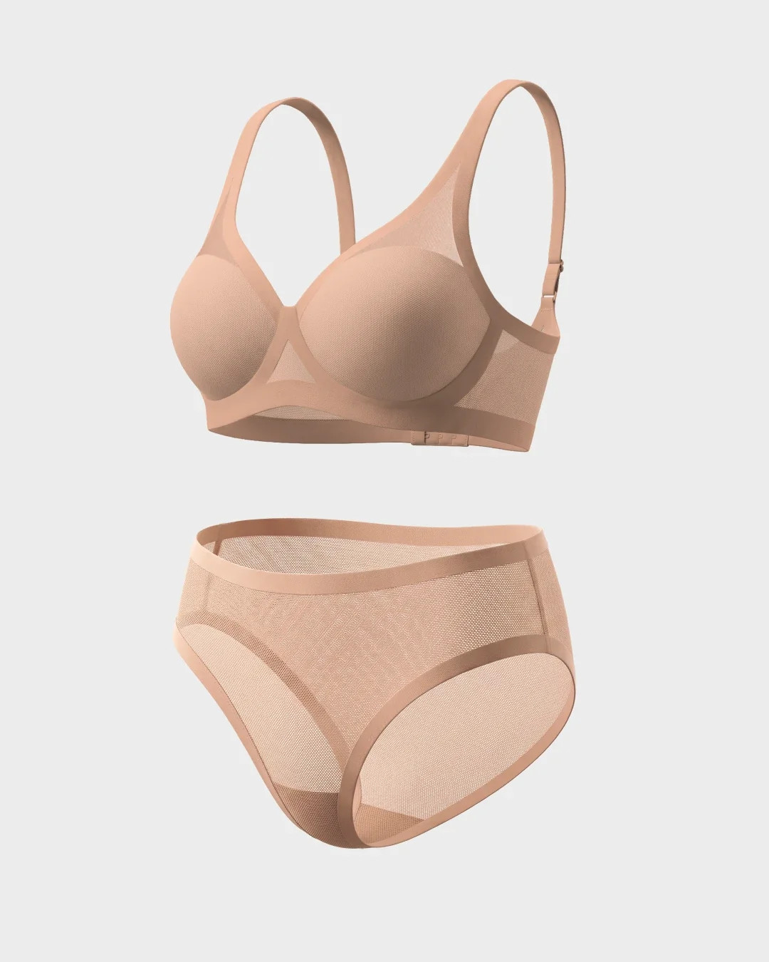 Light Lift Sheer Bra & Brief Set - Champagne | EBY | EBY (US)
