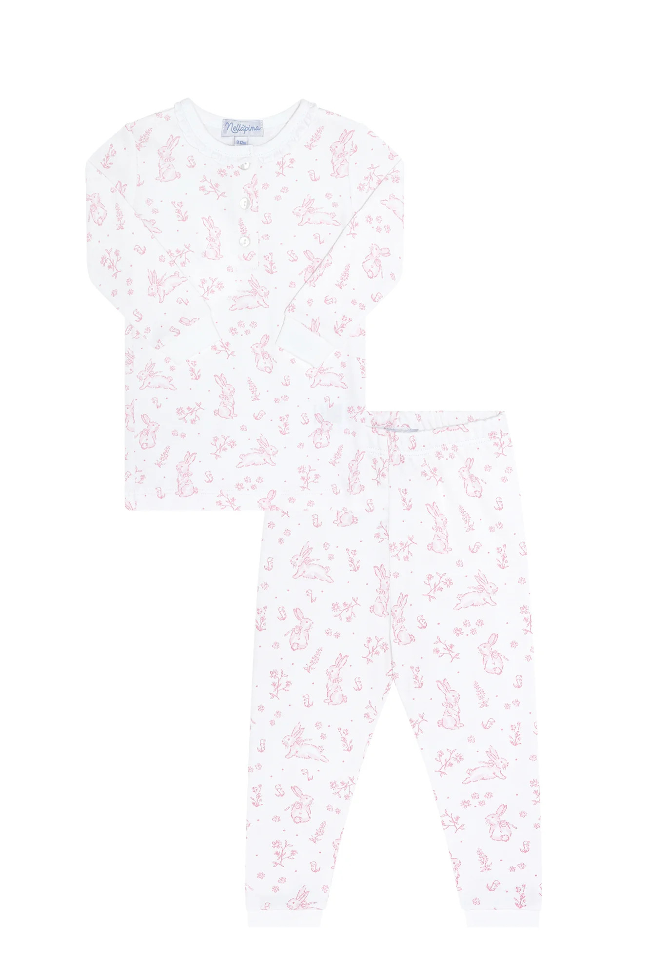 Nellapima Pink Bunny Toile Pajamas | JoJo Mommy