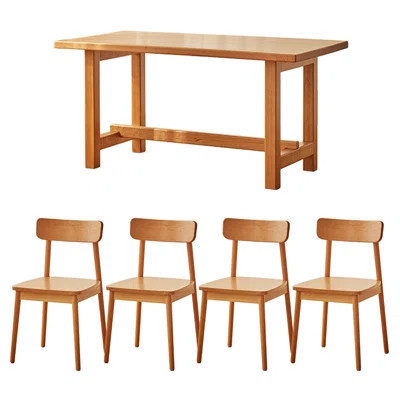 Simple And Durable Thick Cherry Wood Dining Table | Wayfair North America