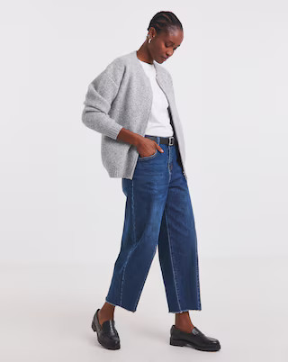 Grey Knitted Ribbed Bomber Jacket | Simply Be | Simply Be (UK)