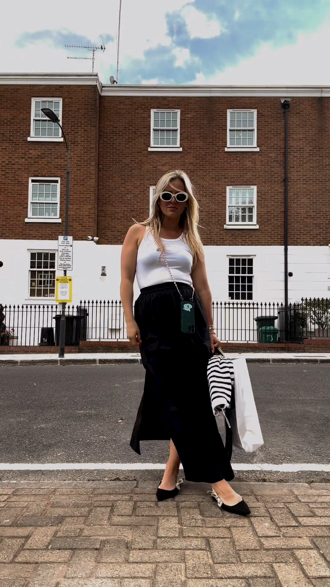 Outfit of the day, Cos outfit, maxi skirt, black and white outfit, Dior, monochrome outfit, street style, casual fit, summer style, midi skirt, white tank top, summer style 

#LTKeurope #LTKstyletip #LTKSeasonal