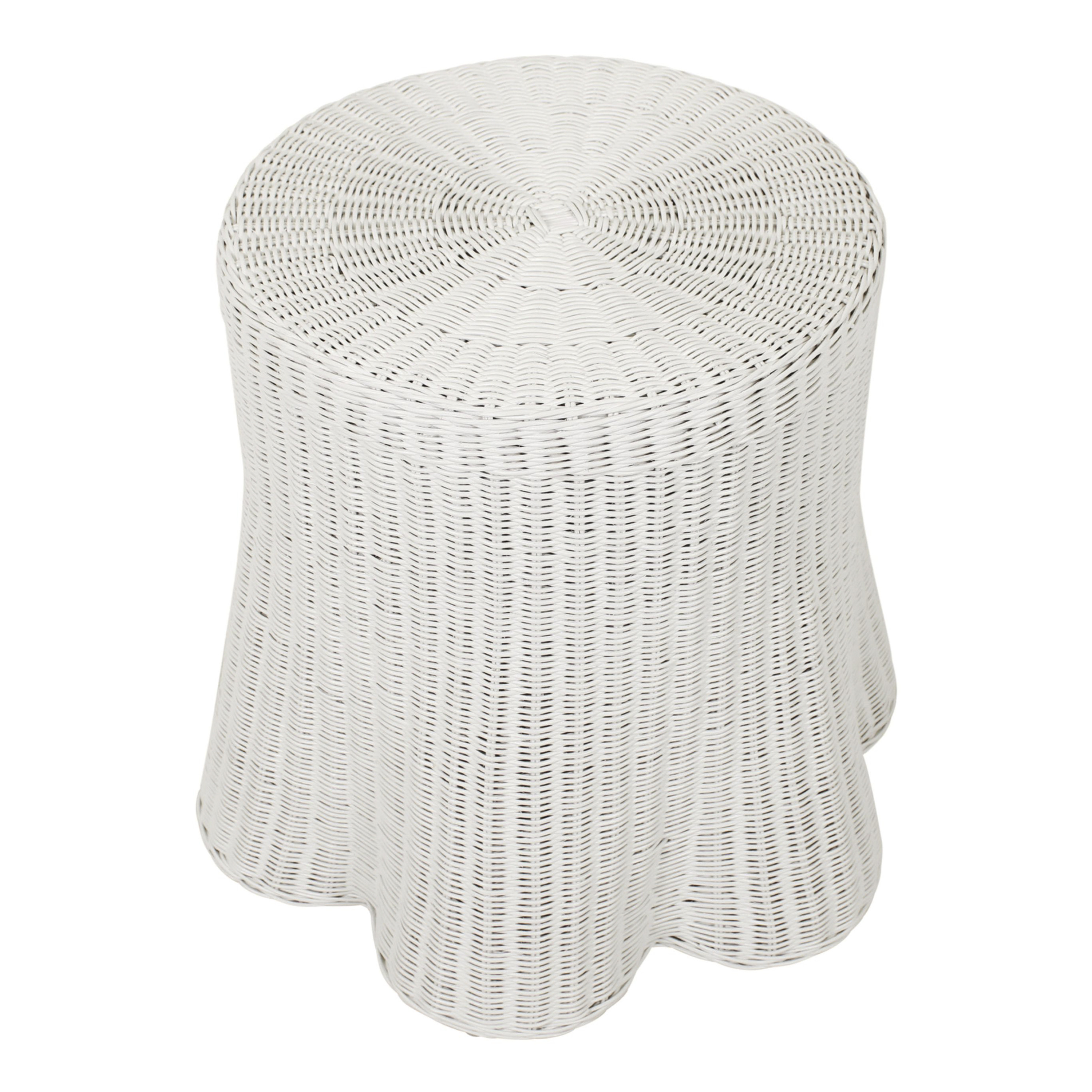 Manado Handwoven Rattan Scalloped Base Side Table | World Market