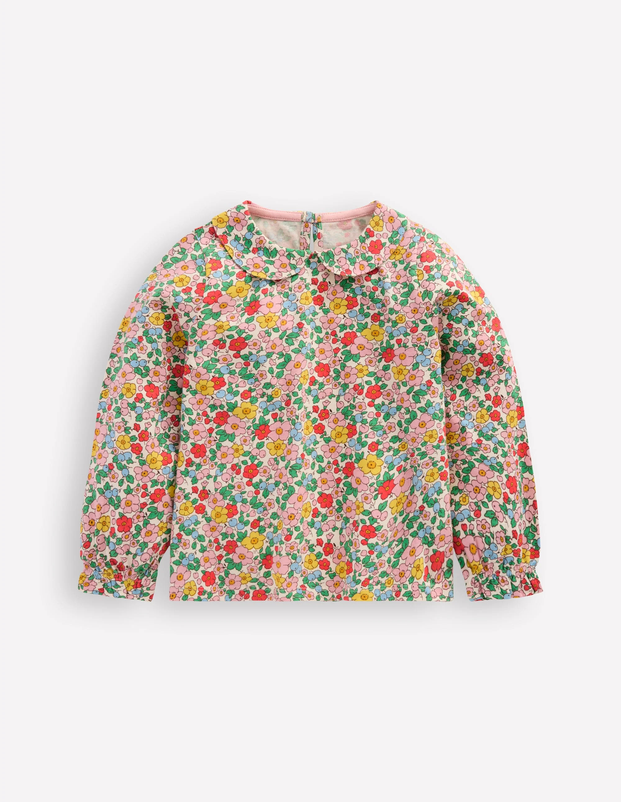 Collared Jersey Top-Vanilla Apple Blossom Floral | Boden (US)