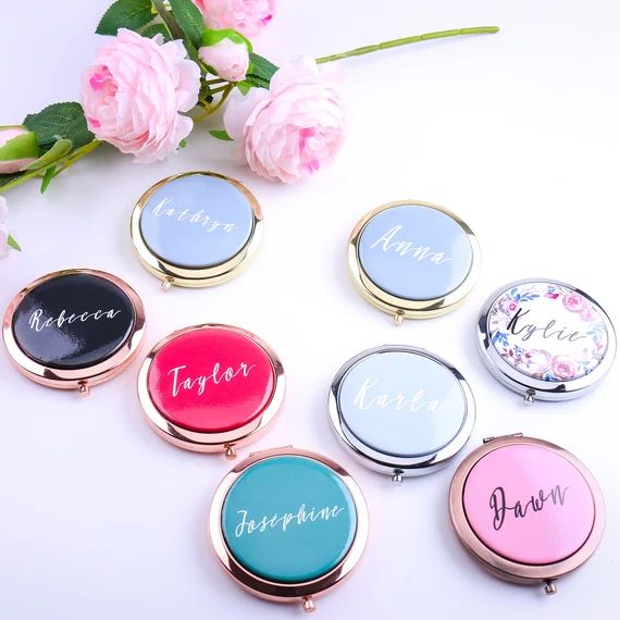 Personalized Compact Mirror Bridesmaid Proposal Party Favors - Etsy | Etsy (US)