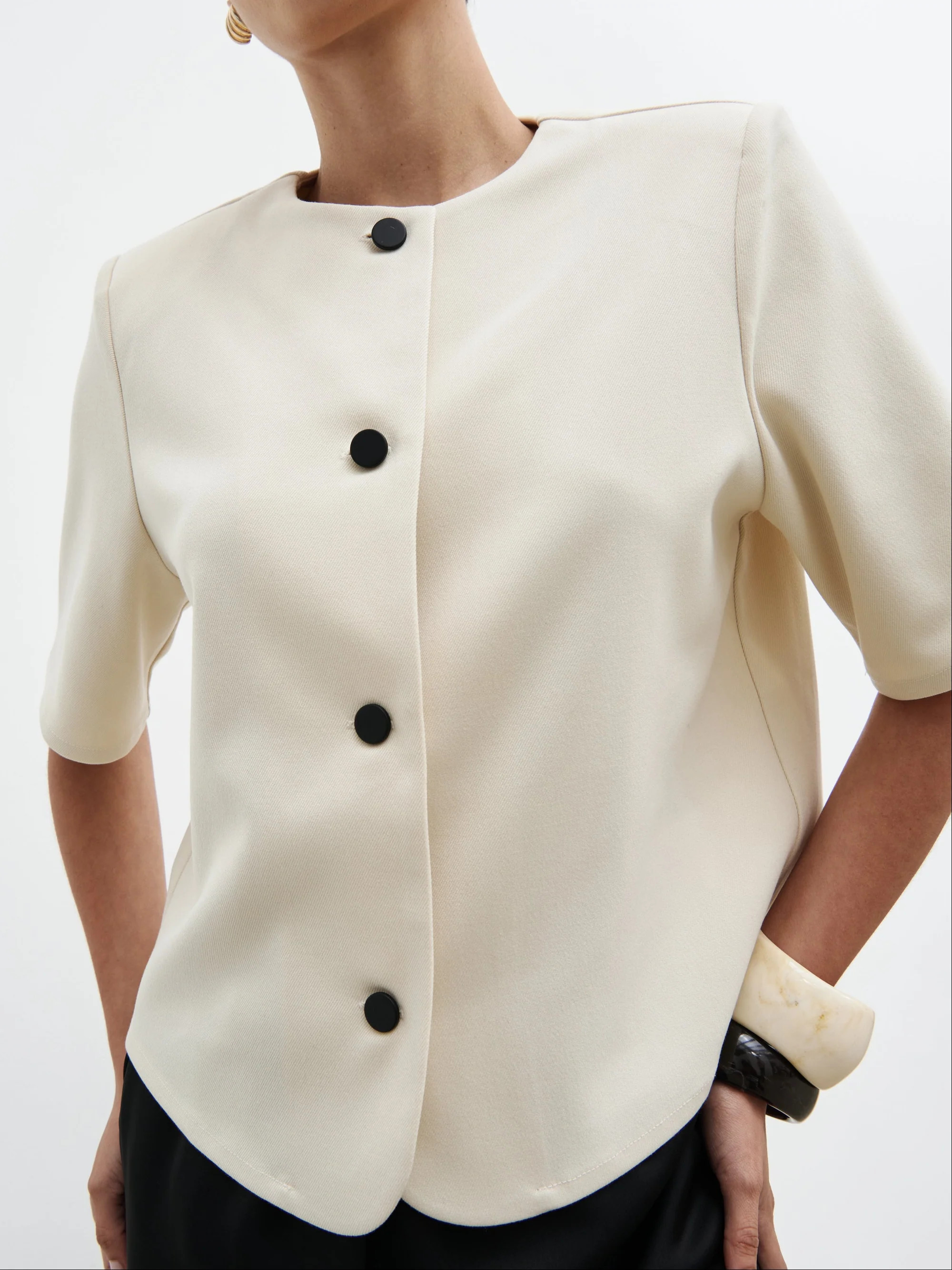 Essie Short Sleeve Button Down Top | Pretty Lavish (UK)