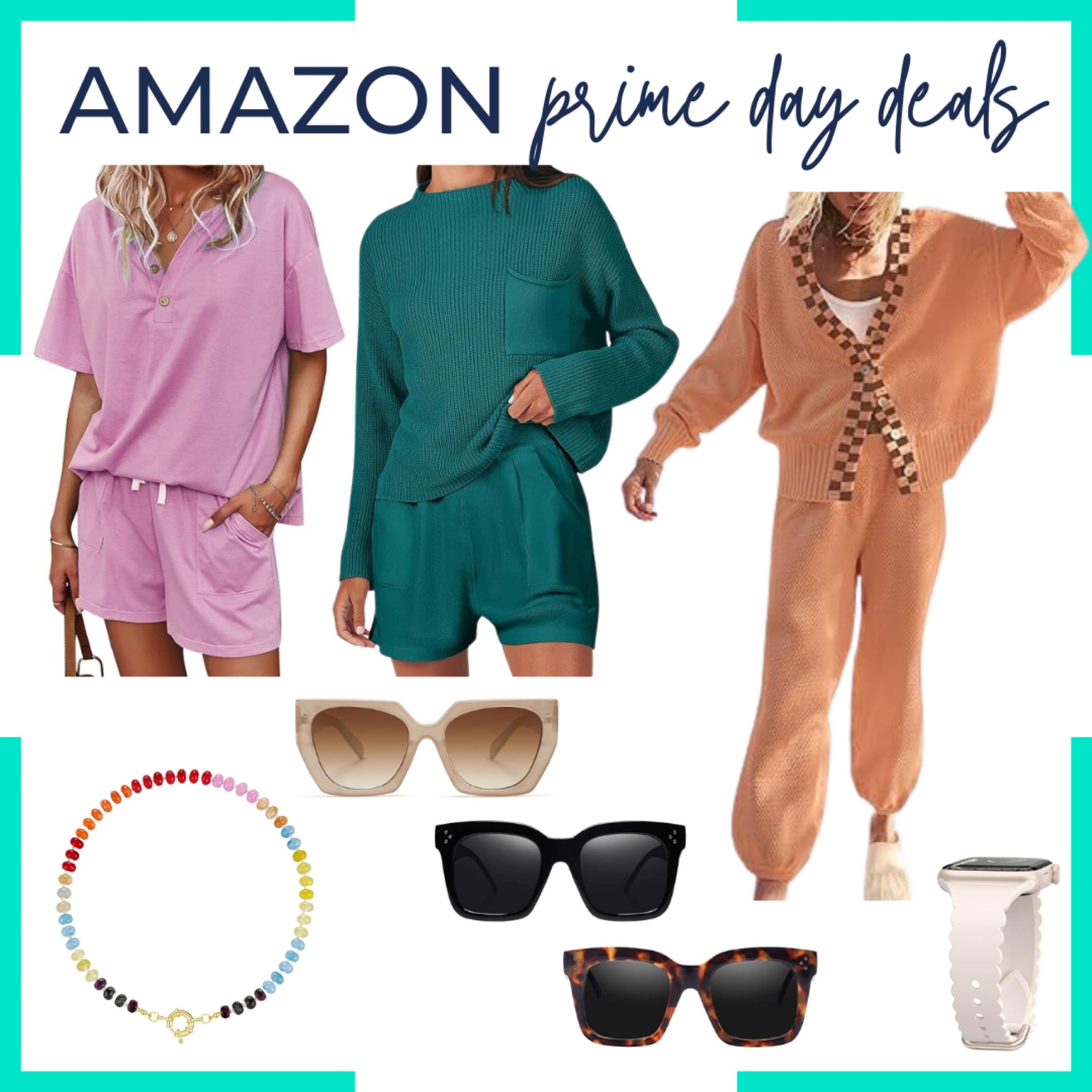 Amazon prime deals 💚 I already own these or they are currently in my cart! 

Lounge set, 2 piece set, sweaters, beaded necklace, scalloped watch band, sunglasses

#LTKStyleTip #LTKFindsUnder50 #LTKSaleAlert
