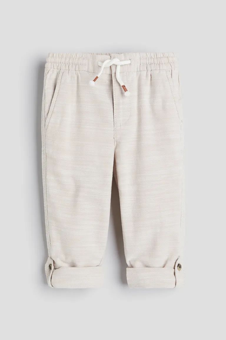 Loose Fit Roll-up Pants - Light beige - Kids | H&M US | H&M (US + CA)
