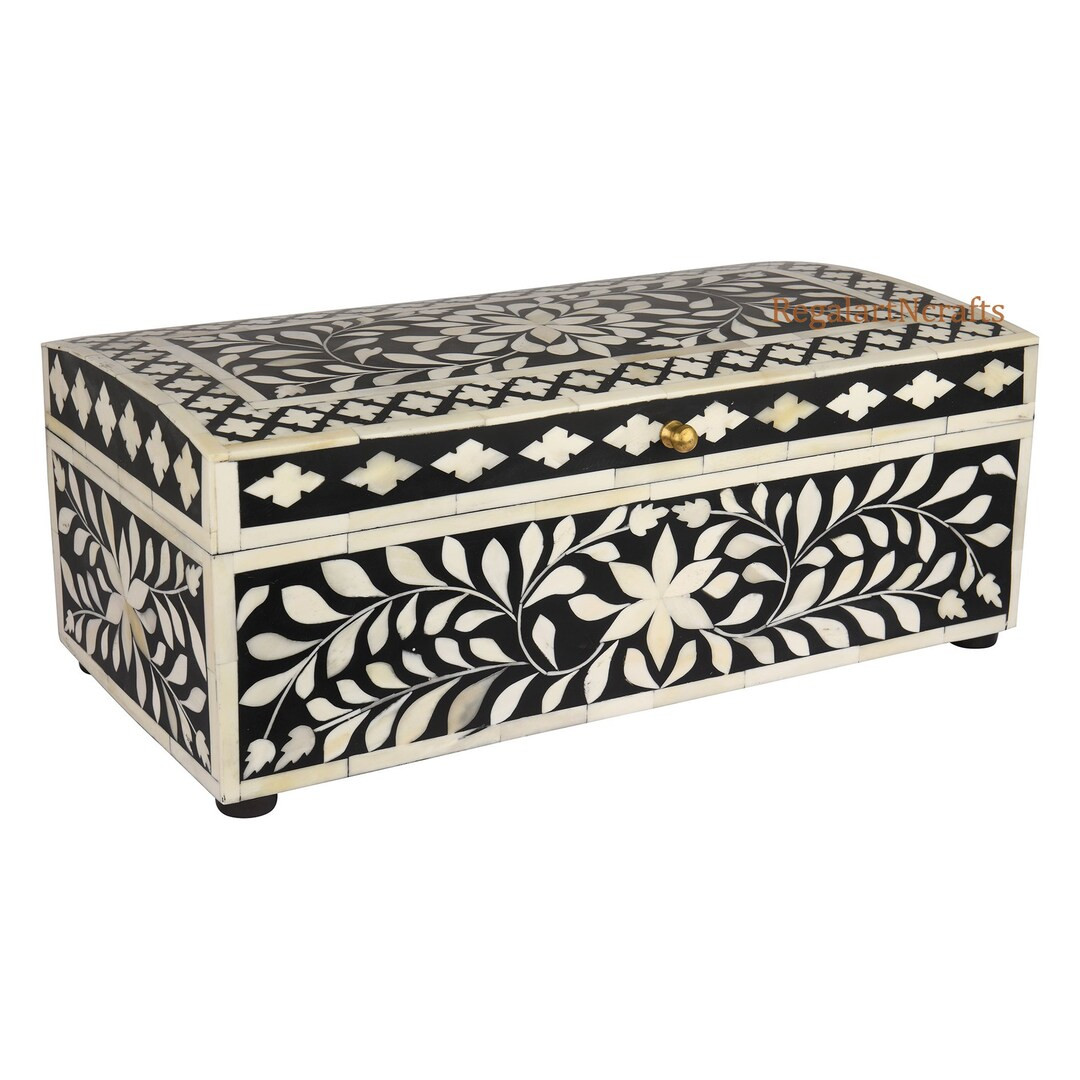 Bone Inlay Box Jewellery Storage | Etsy (US)