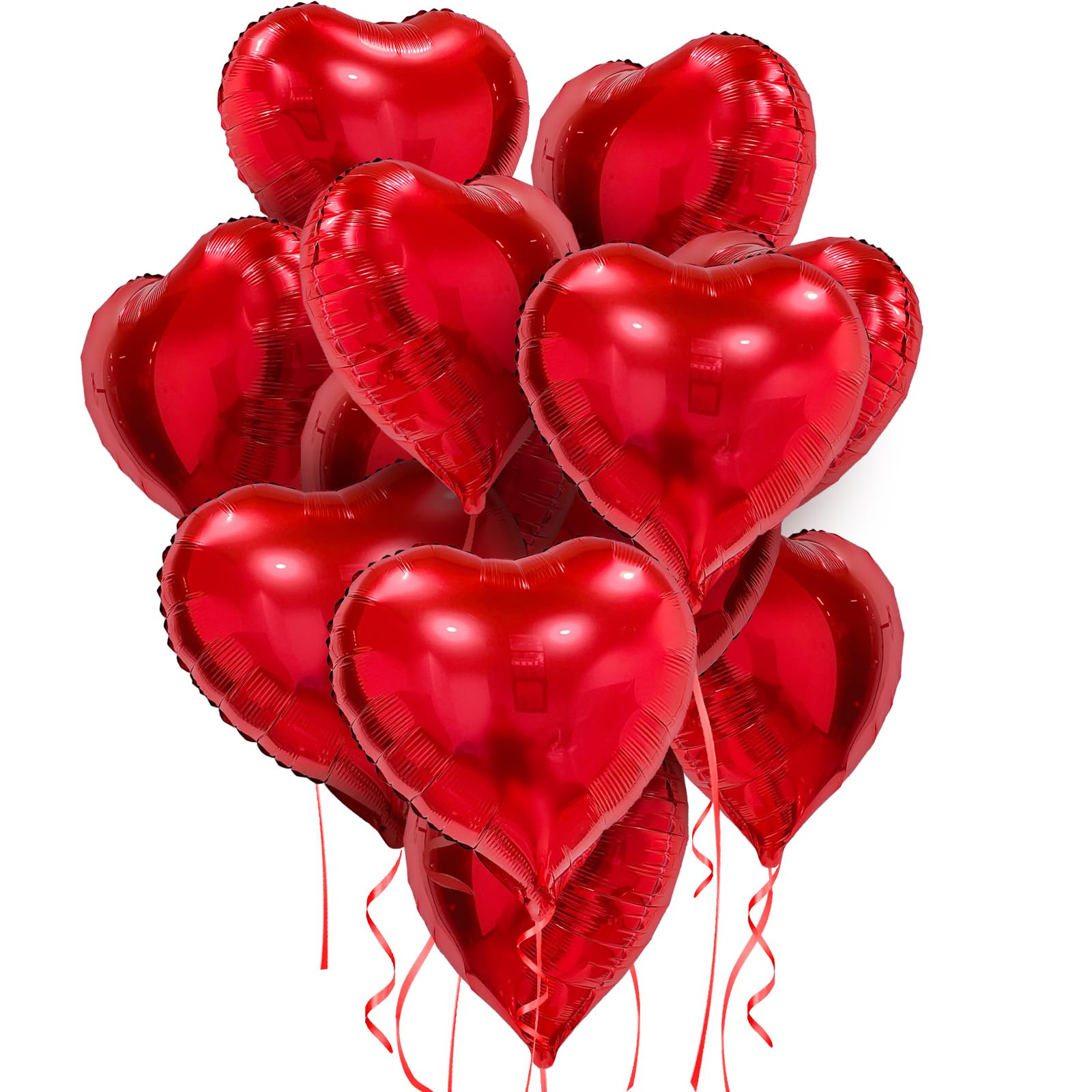 Red Heart Balloons, 20 Pcs18 Inch Heart Shape Foil Balloons Love Balloons for Valentines Day Deco... | Amazon (US)