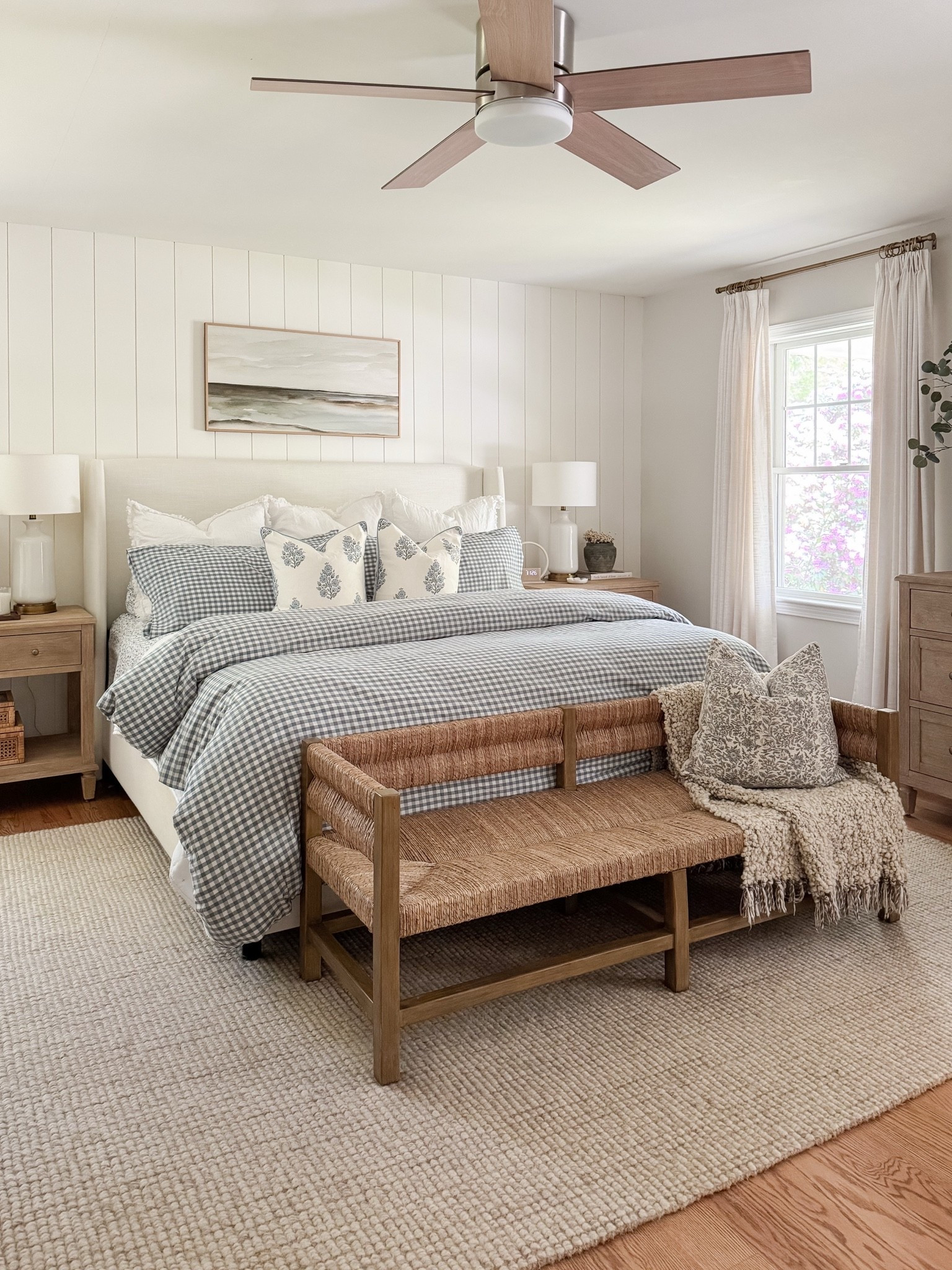 Layered coastal bedroom! This bedroom is all about relaxed layers, soft blues, and classic coastal patterns that make the space feel serene.

#LTKHome