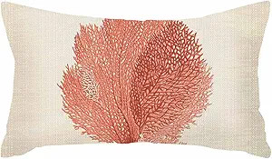 IBILIU Throw Pillow Covers Cute Red Coral Cushion Pillow Case Home Decor Pillowcase 12x20 Inches | Amazon (US)