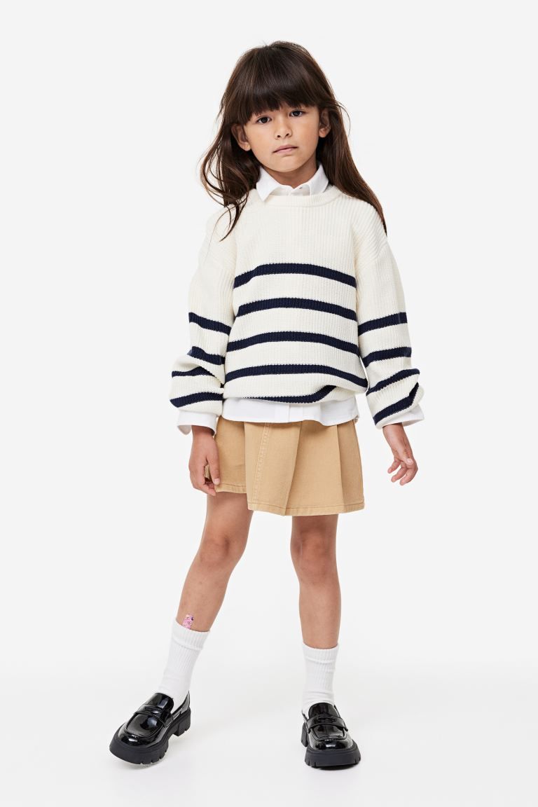 Pleated Denim Skirt - Beige - Kids | H&M US | H&M (US + CA)