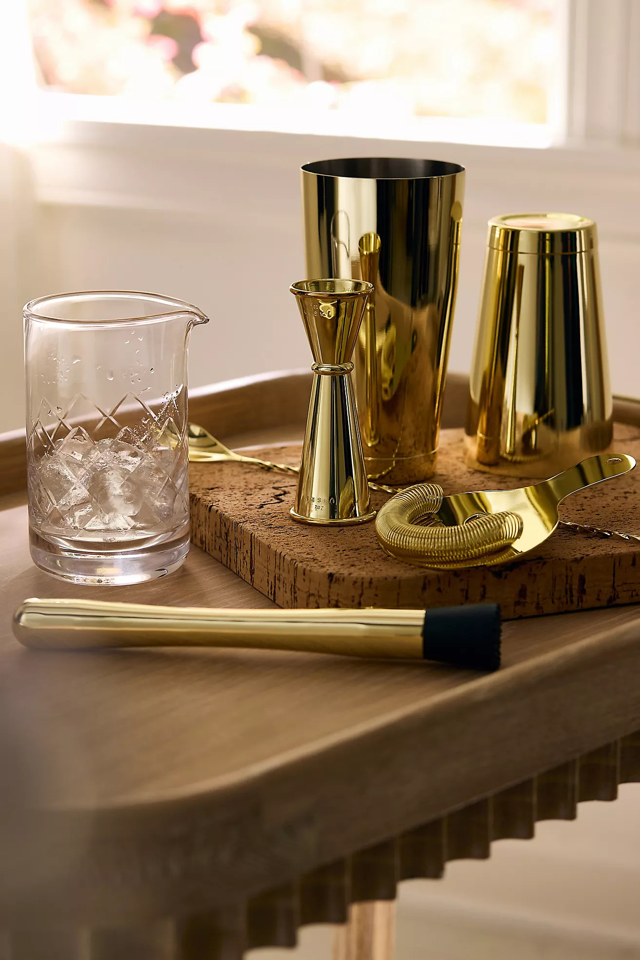 Viski 7-Piece Stainless Steel Barware Set | Anthropologie (US)