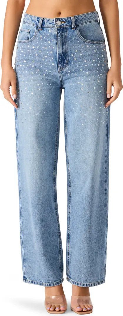 Taylor Crystal Embellished Straight Leg Jeans | Nordstrom