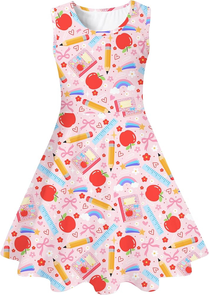 Enlifety 4-13T Girls Back to School Dress Sleeveless Pencil Bow Outfit | Amazon (US)