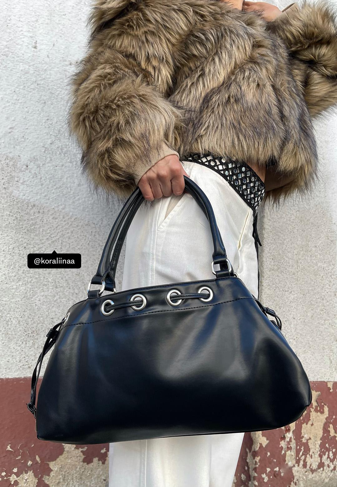 Shoulder bag with eyelets - Women's fashion | Stradivarius United Kingdom | Stradivarius (UK)