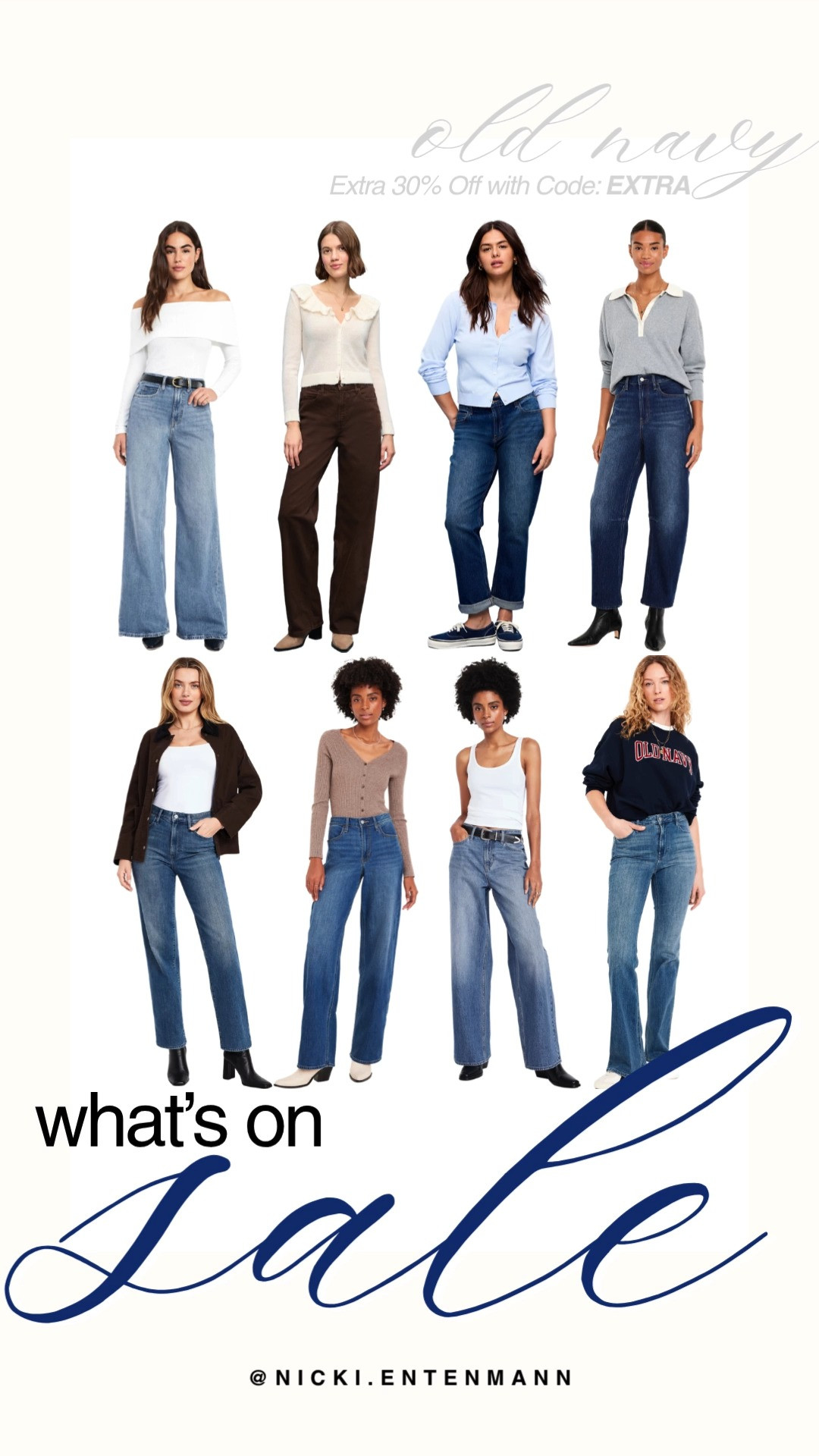 Save an extra 30% on versatile Old Navy denim styles using code EXTRA! This sale edit features wide-leg cutoffs, chocolate brown corduroys, cuffed straight-leg jeans, relaxed dark-wash denim, and high-waisted flares. Pair these flattering bottoms with cozy knits or graphic sweatshirts for an easy, elevated preppy-casual autumn look.

#oldnavy #oldnavystyle #whatsonsale #denimsale #fallfashion #preppycasual #everydaystyle 

 #LTKootd #LTKSaleAlert #LTKTravel
