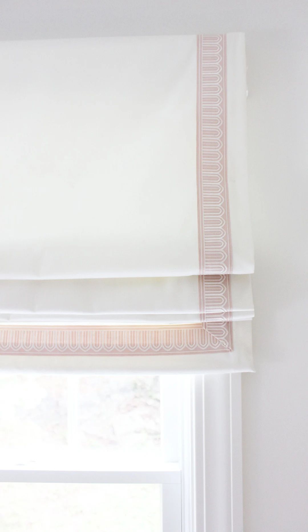 Schumacher Arches Embroidered Tape Custom Roman Shades shown - Etsy | Etsy (US)
