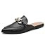 Metal Chain Decor Flat Mules for Women Closed Pointed Toe Slip on Loafers Slides Backless Mules S... | Amazon (US)
