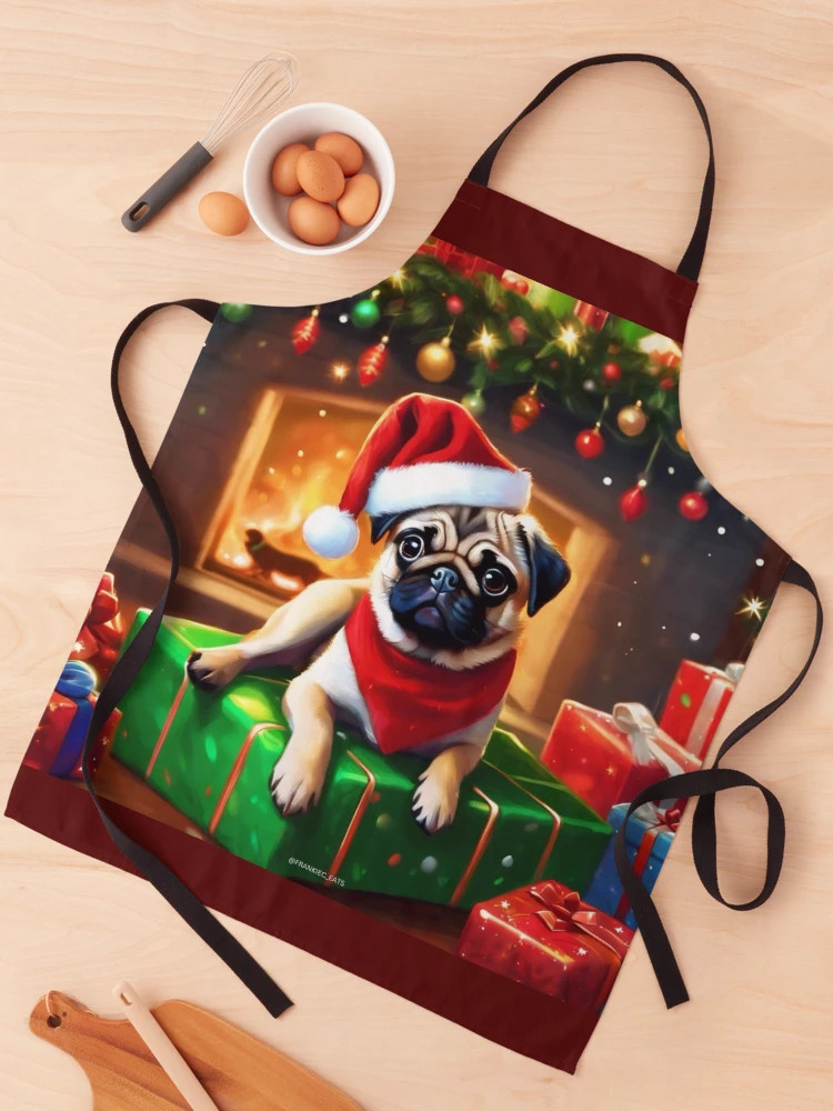 Christmas Fawn Pug Apron | Redbubble (US)
