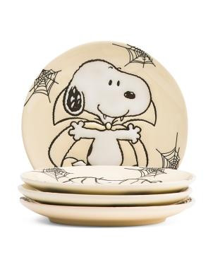 Set Of 4 Snoopy Costumes 3d Matte Appetizer Plates | Fall Decor | TJ Maxx | TJ Maxx