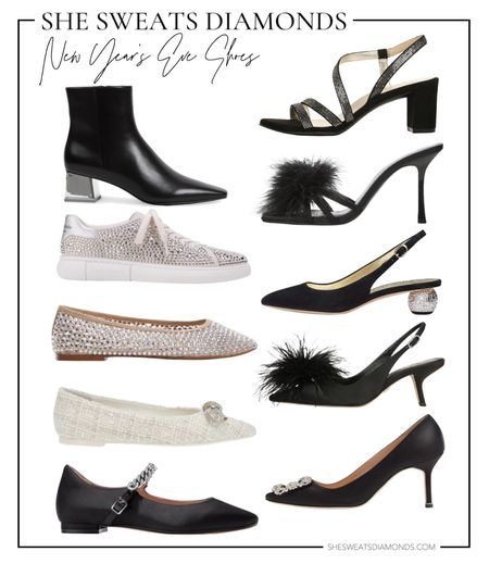 For NYE outfits, if you go for statement shoes, keep the rest of your outfit simple.

If your outfit makes a statement, keep your shoes minimal.

New Year’s Eve shoes options:

—Casual NYE shoes
—NYE Ballet flats
—NYE sneakers
—Feather heels
—Crystal heels 
—Embellished heels
—Metallic boots

#LTKshoecrush #LTKHoliday #LTKstyletip