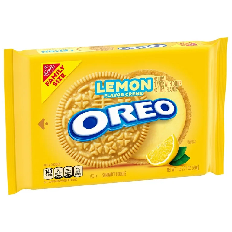 OREO Lemon Creme Sandwich Cookies, Family Size, 18.71 oz | Walmart (US)