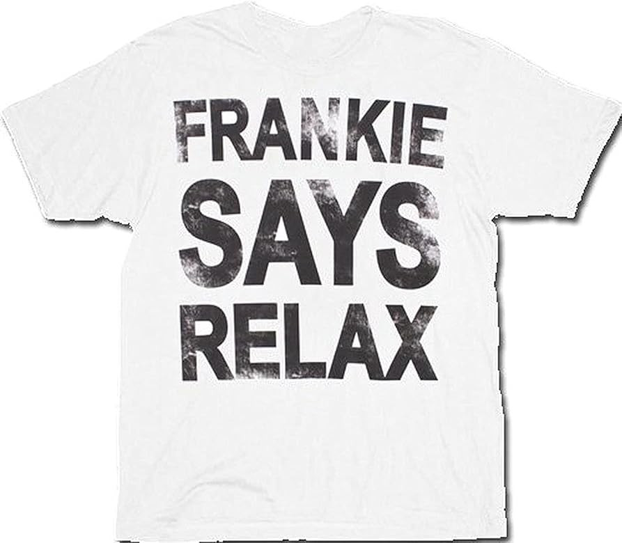 Frankie Says Relax Adult White Distressed T-Shirt Tee | Amazon (US)