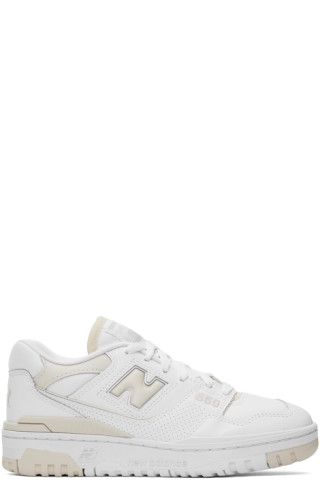 White & Beige 550 Sneakers | SSENSE