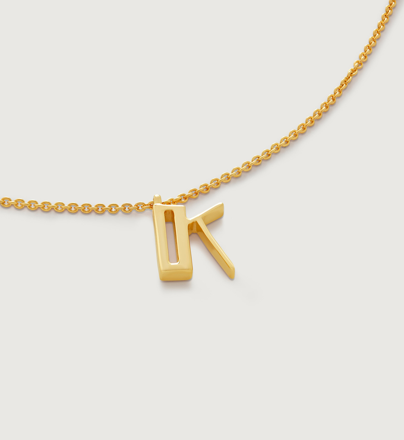 Initial K Necklace Adjustable 41-46cm/16-18' | Monica Vinader (Global)