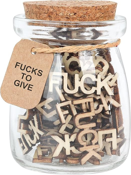 Fucks to Give Gift Jar,Fuck Wooden Cutout Letter Piece Bad Mood Vent Spoof Birthday Day,Holiday, ... | Amazon (US)