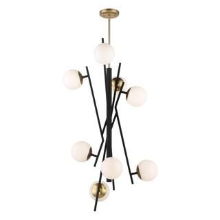 George Kovacs Alluria 48-Watt Integrated LED Weathered Coal and Autumn Gold Cluster Chandelier with  | The Home Depot