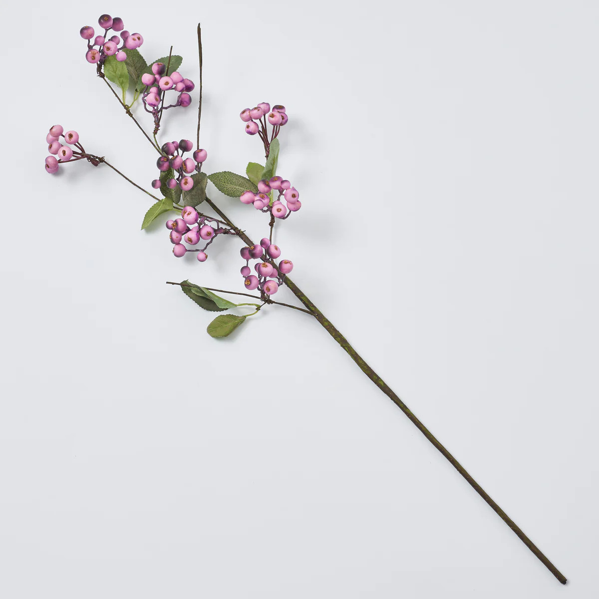 Lavender Purple Faux Botanical Berry Branch Spray with Wired Stem  - 28" | Darby Creek Trading