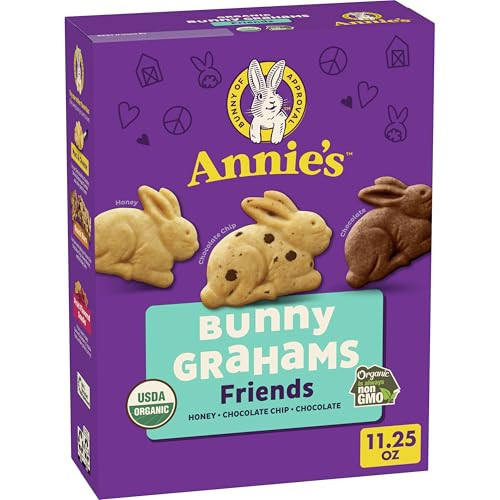 Annie's Organic Friends Bunny Grahams, Chocolate Chip, Chocolate, and Honey Baked Graham Snacks, 11.25 oz | Amazon (US)